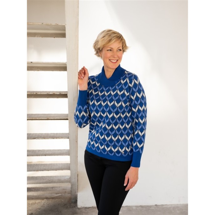 Leona per Donna Pullover Diana Kobalt dessin